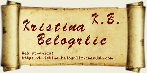 Kristina Belogrlić vizit kartica
